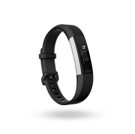 Fitbit Alta HR with the step total shown on the screen